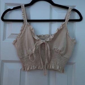 Tan beachy crop top NWOT
